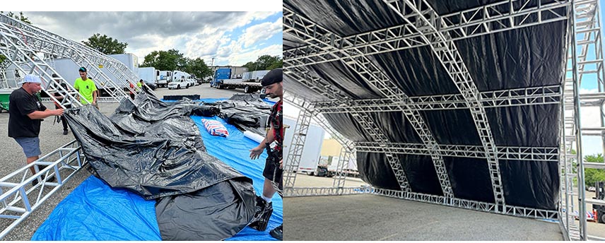 Tunnel truss roof installation